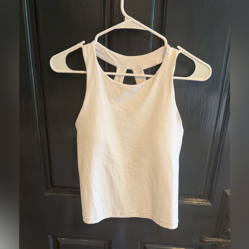 Athleta White Cutout Tank Top, built in bra, Small